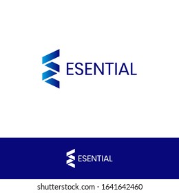 Letter E capital logo icon with geometric - simple and modern logo