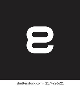 Letter e capsule, outline geometric symbol simple logo vector