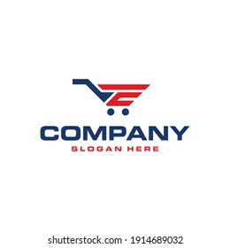 Letter E Cart Logo Design