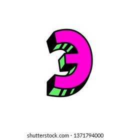 Letter E in cartoon style. Vector. Bulk forms. Russian font. Logo, sign.