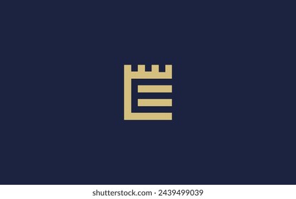 letter e with castle logo icon design vector design template inspiration