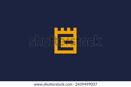 letter e with castle logo icon design vector design template inspiration