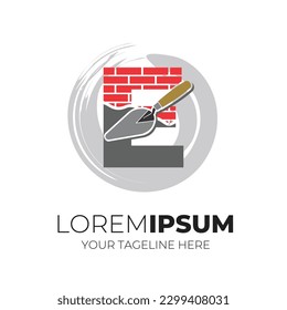 Ilustración de vectores de inspiración con el logotipo de la pared de ladrillo de la letra E
