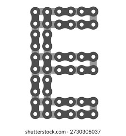 Letter E chains clip art vector illustration printable and digital use. Chain clip art for mechanical purpose
