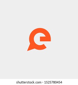 Letter E Chat Logo Template Vector Design