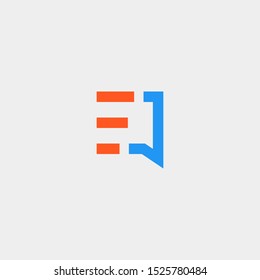 Letter E Chat Logo Template Vector Design