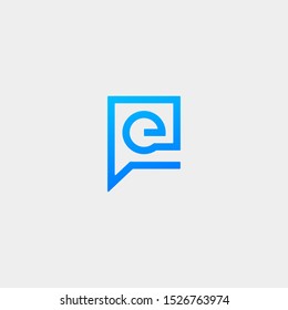 Letter E Chat Logo Template Vector Design