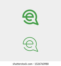 Letter E Chat Logo Template Vector Design