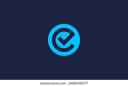 letter e with check logo icon design vector design template inspiration