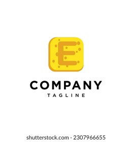 
Icono del logotipo del queso de la letra E plantilla vectorial