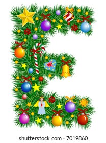 Letter E - Christmas tree decoration - Alphabet