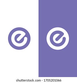 letter e in circle blue logo vector eps