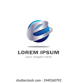 Logo der Firma Letter E Circle 3D abstrakt