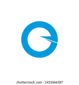 letter e circle geometric rotate arrow logo vector