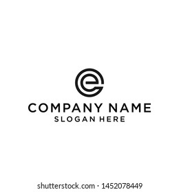 letter e circle logo design vector illustration template