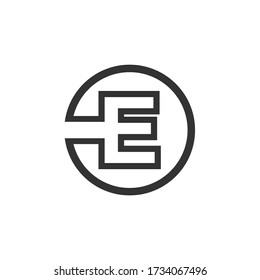 Letter e in circle logo design