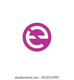 Letter e Circle logo design vector template