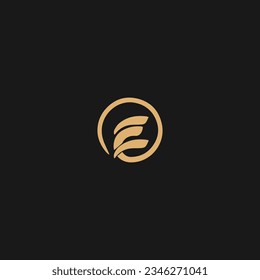 Letter E circle logo icon design template element