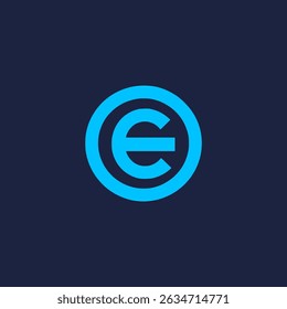 letter E circle minimalism logo vector illustration template design