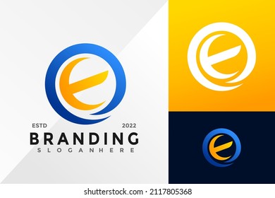 Letter E Circular Business Logo Design Vector illustration template