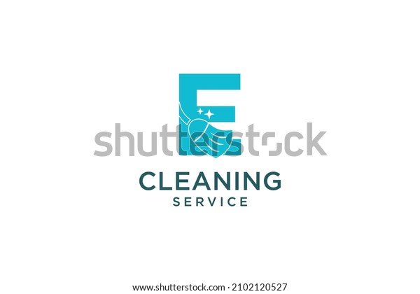 Letter E for cleaning clean service\
Maintenance for car detailing, homes logo icon\
vector.