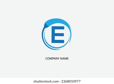 Letter E cleaning service logo design template