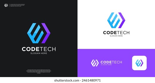 Letter E coding icon vector, Programer logo design template.