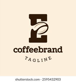 Letter E Coffee Bean Logo Design