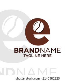 Letter E Coffee Logo Design Template Inspiration, Vector Illustration.