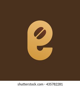 Letter E coffee logo icon design template elements