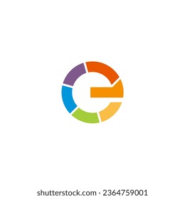 letter e color logo design image