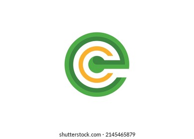 Letter E Colored Logo Vector