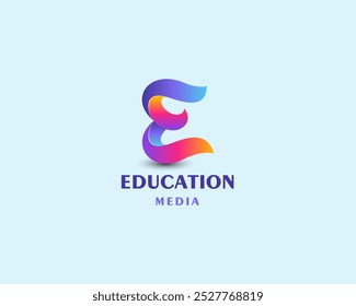 Letter e with colorful gradient logo