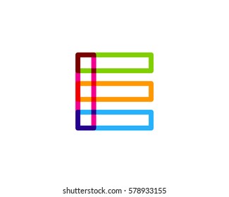 Letter E Colorful Overlay Line Vector Logo Design Element