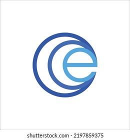 the letter E with a combination of several round symbols for technology companies