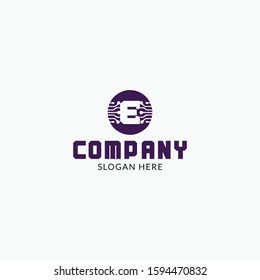 letter E company logo, clean design. Technology logo. tech style letter E icon vector. technology  logo template element .