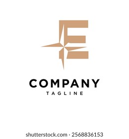 Letter E Compass Logo Icon Vector