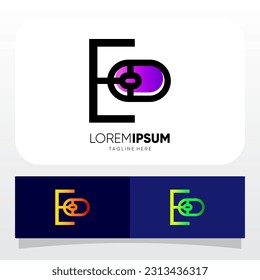 Letter E Computer Mouse Logo Design Vector Icon Graphic Emblem Illustration