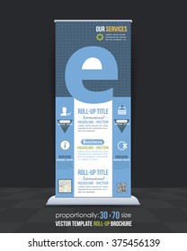 Letter E Concept Business Roll-Up Banner Template, Vertical Advertising Design