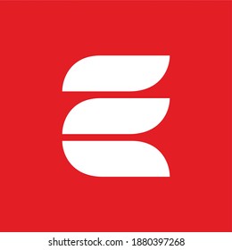 The letter E consists of 3 lines of the logo vector template