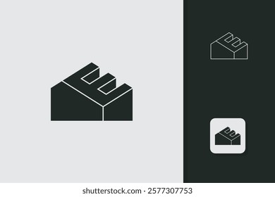 letter e construction logo design vector template