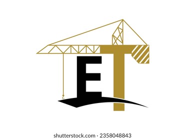 Letter E Construction Logo Symbol Vector Template. Modern vector logo for Real estate business and company identity.