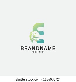 Icono del logotipo de la letra E cosmonauta