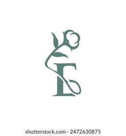 Letter E cotton logo icon vector template.eps
