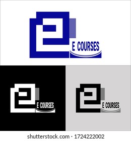 The letter e and course word are the logos for the course, Electronics, English, and other businesses beginning with e.