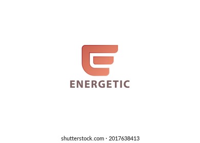 Letter E creative 3d modern red color technological business logo