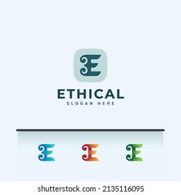 Letter E creative aesthetic logo
