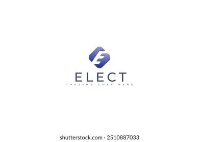 Letter E creative design with 3d logo