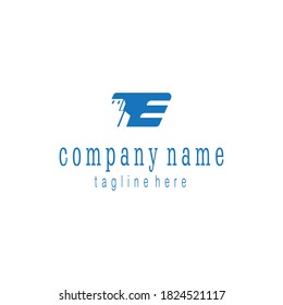 Letter e creative logo, initials illustration, vector design template