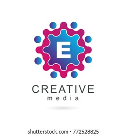 Letter E, Creative Media Advertising logo